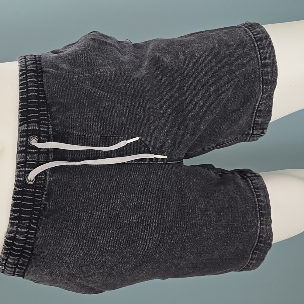 PACSUN Volley Black Washed Denim Shorts